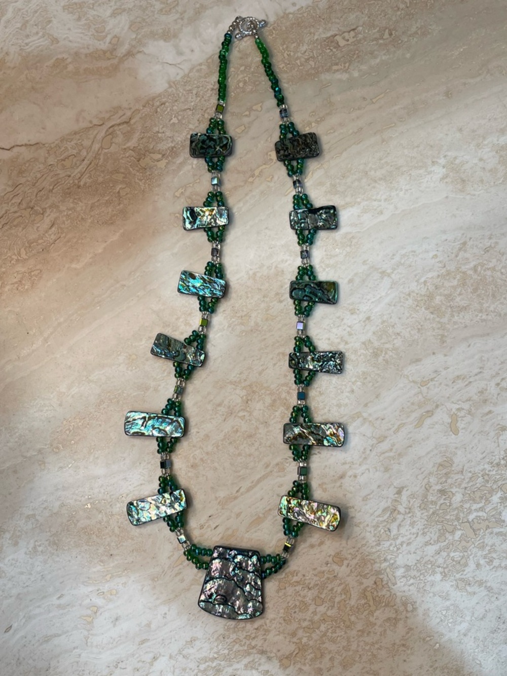 Green Shell Bead Necklace